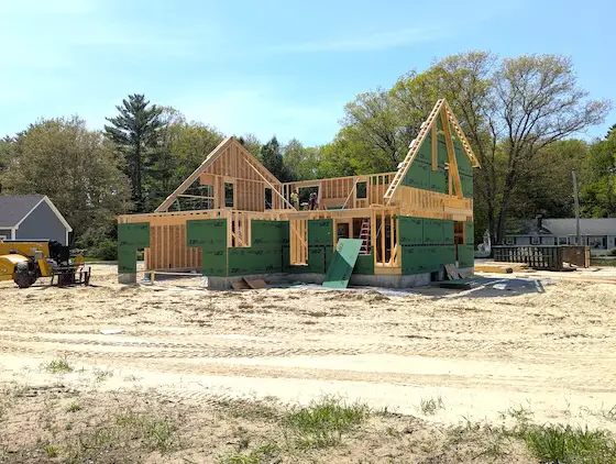 new home framing no roof yet