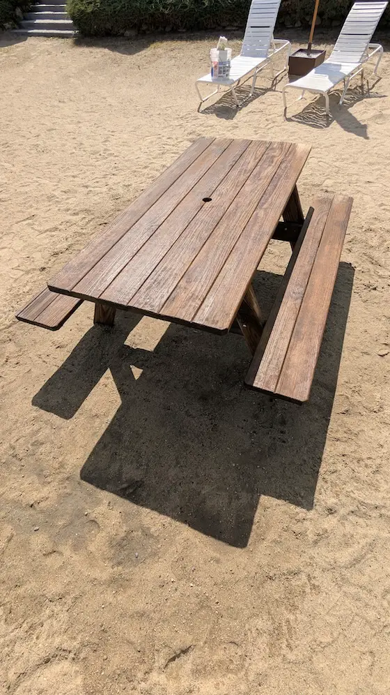 clean picnic table
