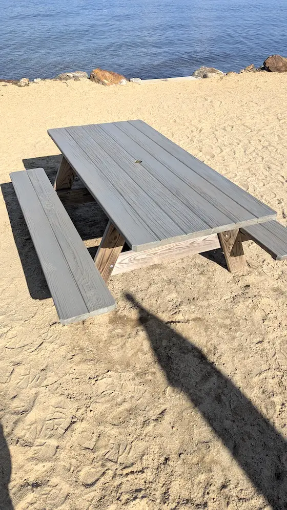 clean and sealed picnic table