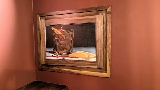secret cabinet in speakeasy