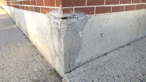 patched concrete foundation